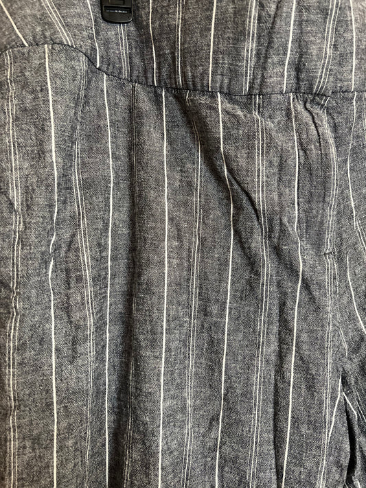 Lane Bryant Gray And White Striped Capri Pants