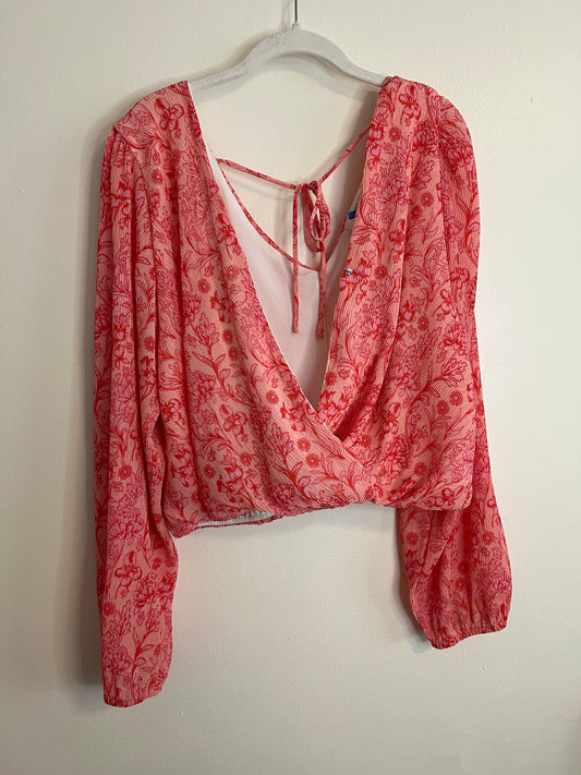 Midnight&Sky Patterned Cropped Blouse