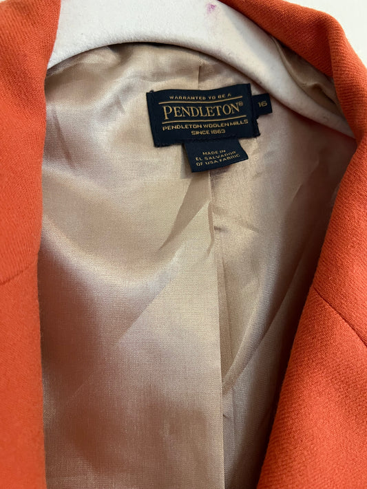 Vintage Pendleton 100% Wool Orange Blazer