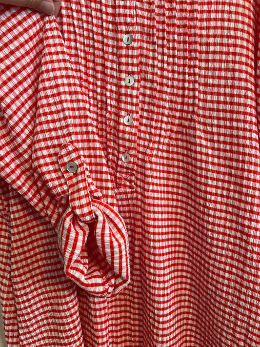 Ruby Rd Red and White Gingham Top