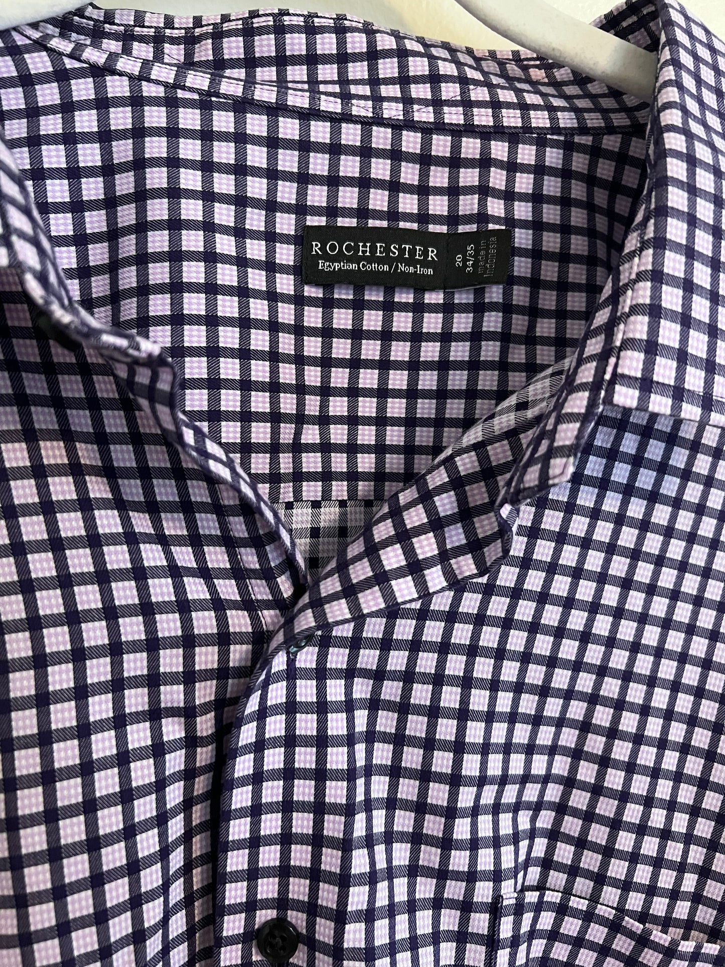 Rochester Egyptian Cotton Purple and White Button Down