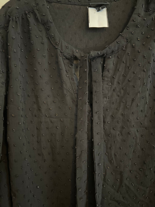 Torrid Black Sheer Polkadot Blouse