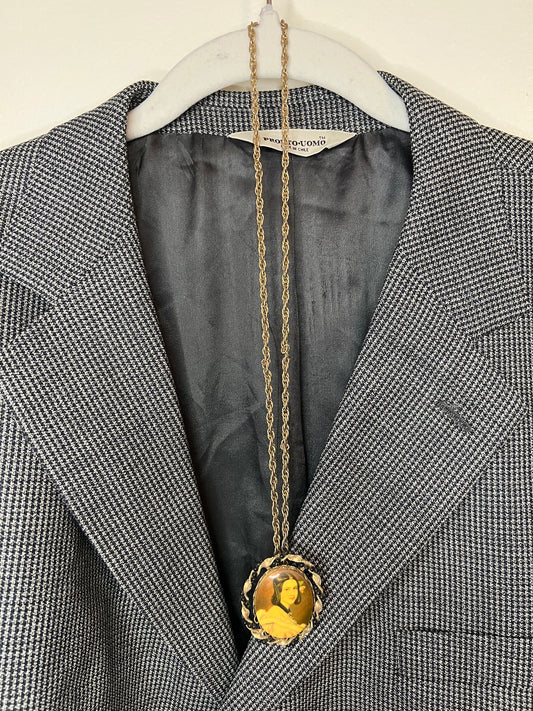 Vintage Necklace with Victorian Lady