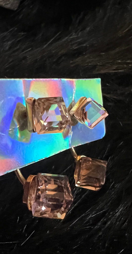 Pink Cube Earrings