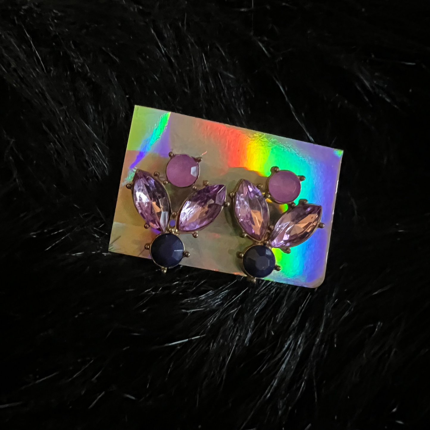 Purple and Blue Jeweled Studs