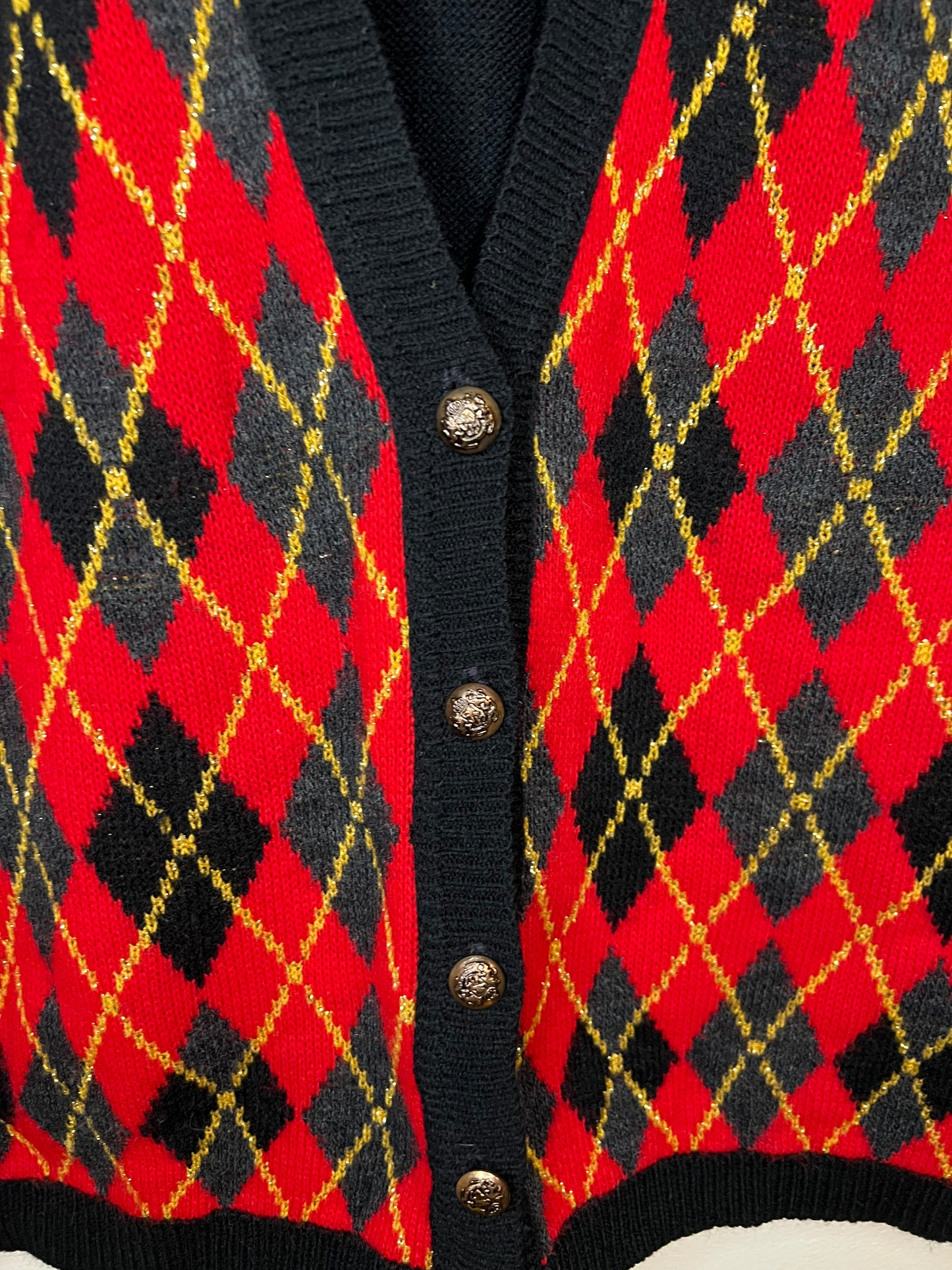 Vintage Panther Argyle Vest