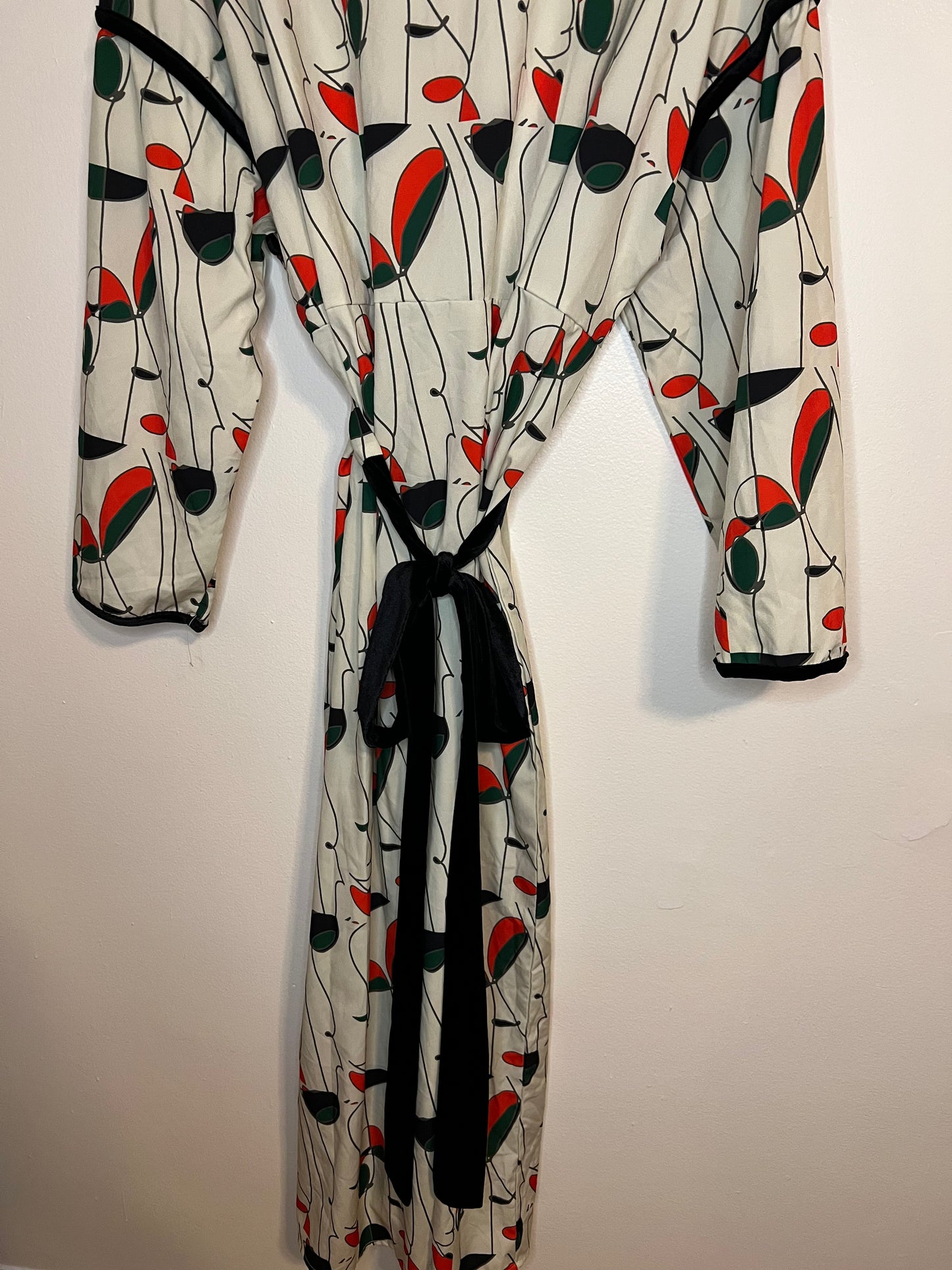 Shein Patterned Maxi Dress with Velvet Details