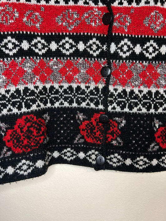 Vintage Patterned Rose Vest