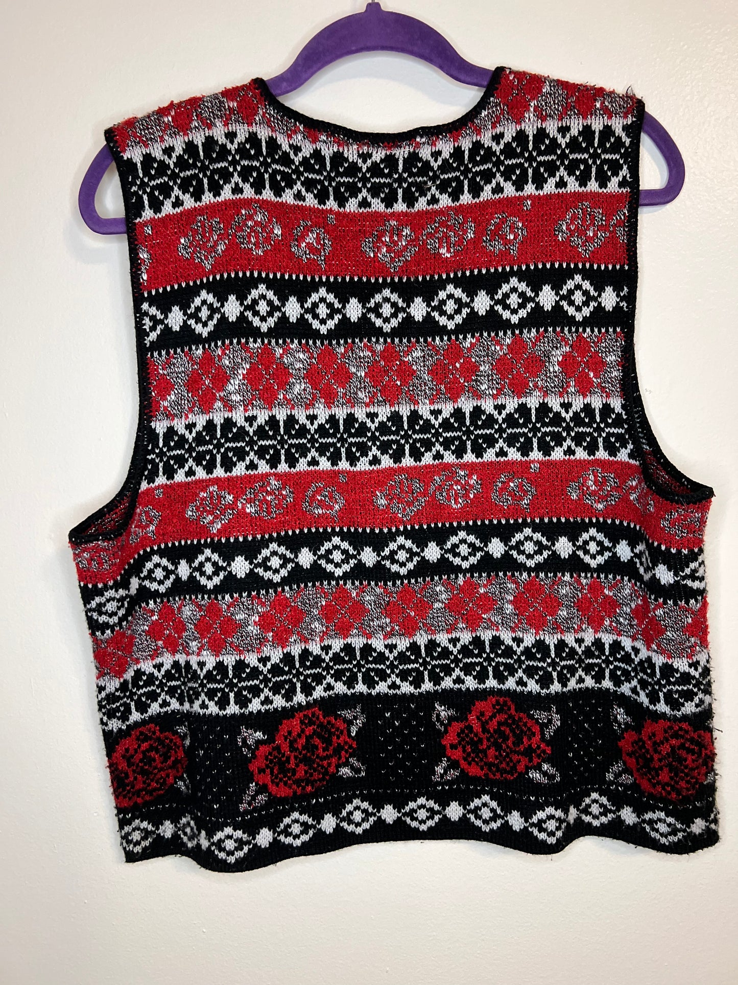 Vintage Patterned Rose Vest