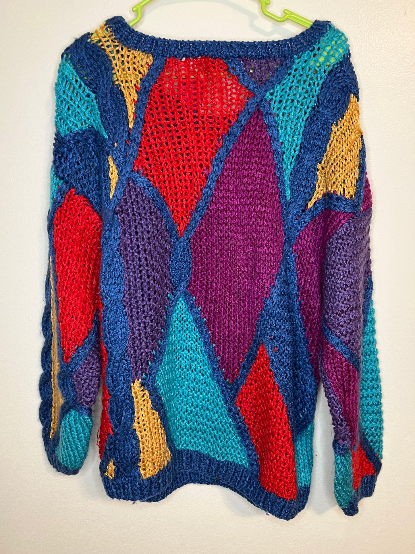 Vintage Joseph Le Bon Sportique Crocheted Diamond Sweater