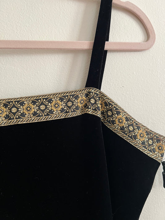 Vintage Rocket Candy Black Velvet Mini Dress