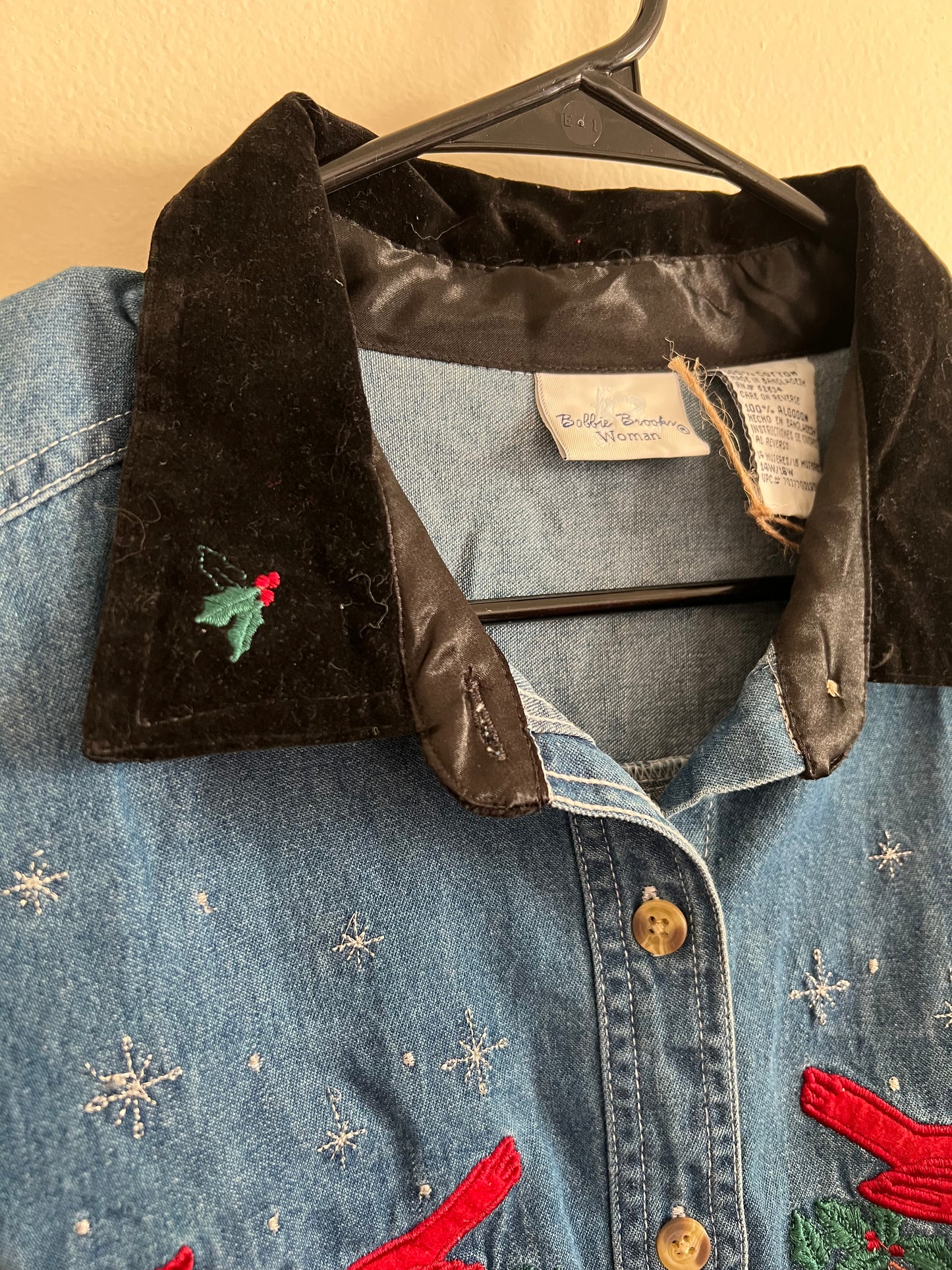 Vintage Bobbie Brooks Cardinal 100% Cotton Shirt