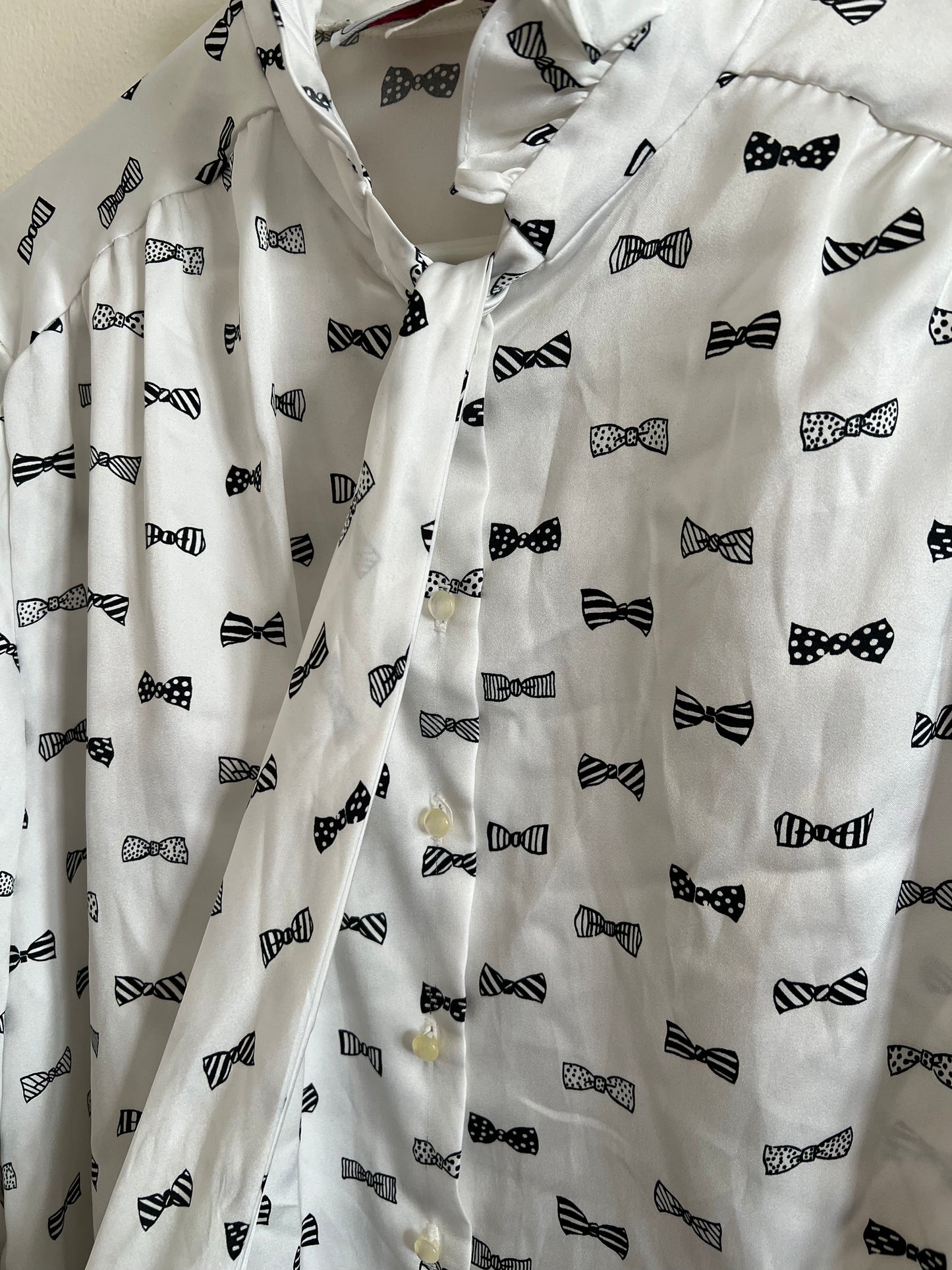 Vintage Bow Print Blouse