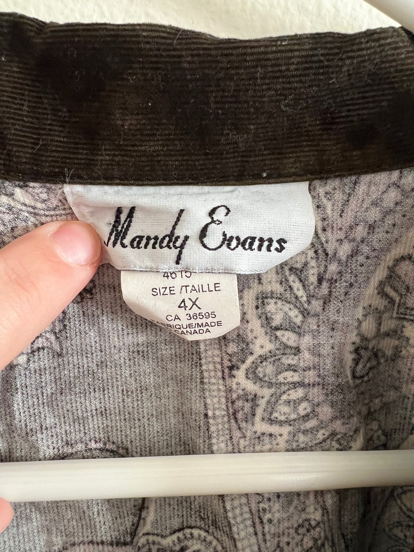 Vintage Mandy Evans 100% Cotton Paisley Shirt