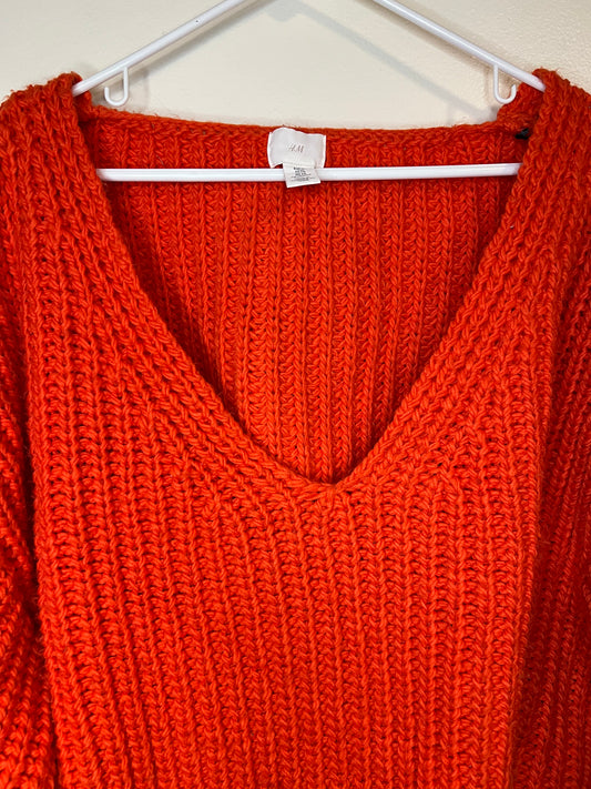 H&M Chunky Orange Knit Sweater