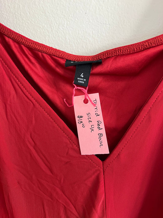 Torrid Red Sheer Blouse
