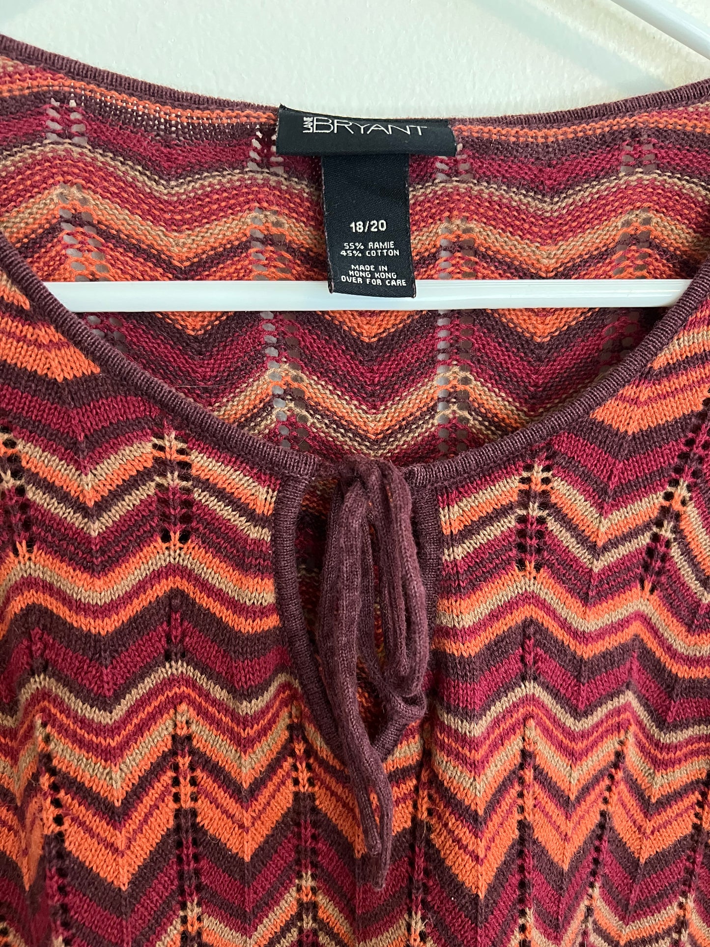 Lane Bryant Zigzag Crocheted Sweater Top