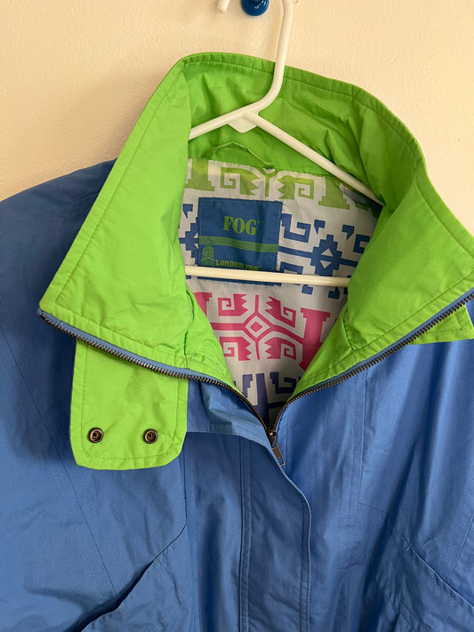 Vintage London Fog Blue and Green Windbreaker Jacket