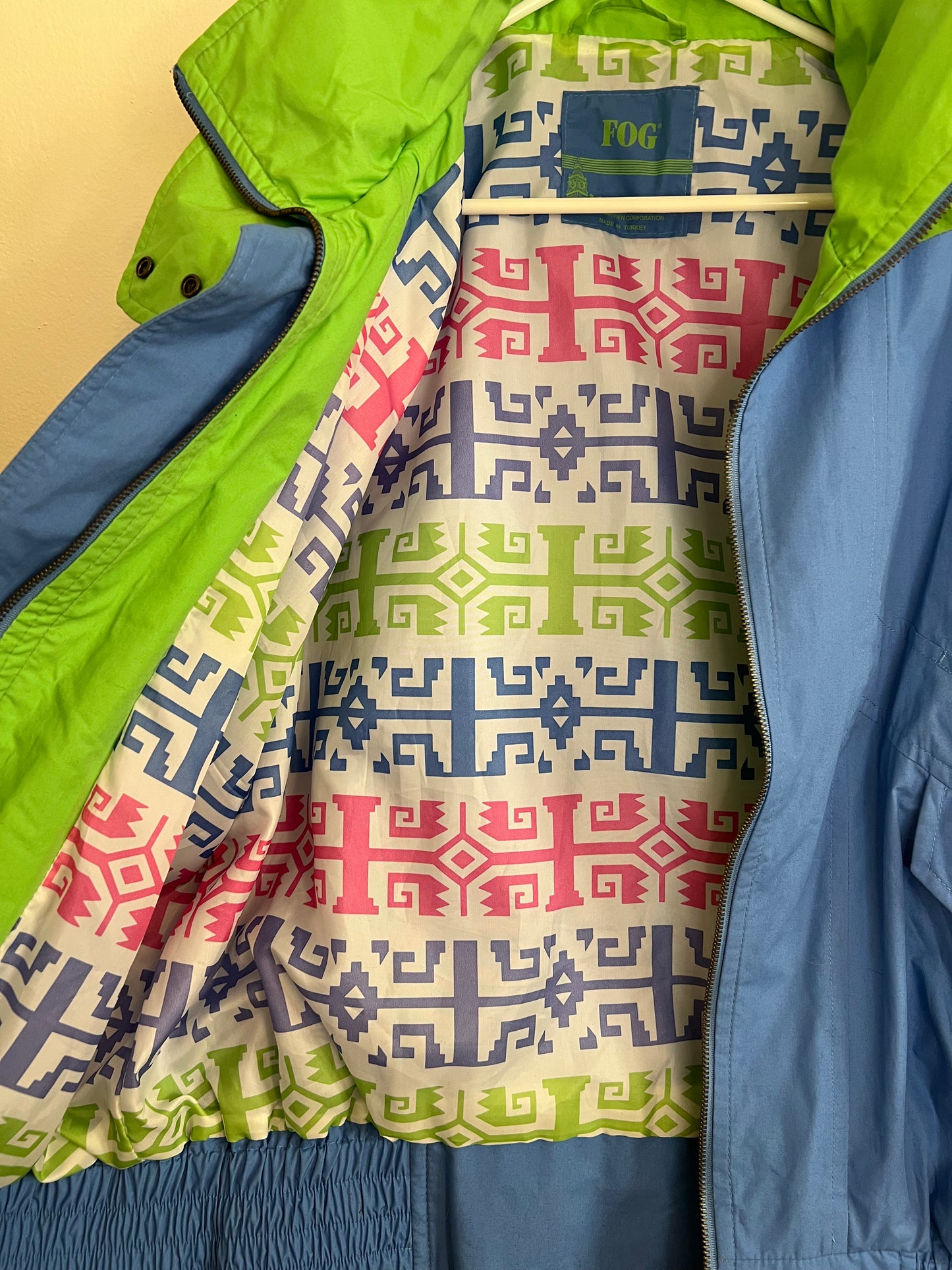 Vintage London Fog Blue and Green Windbreaker Jacket