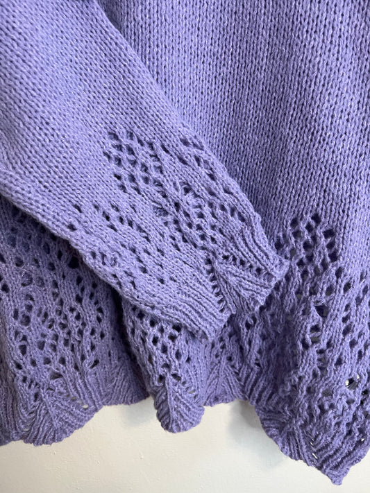 Shein Purple Crocheted Sweater