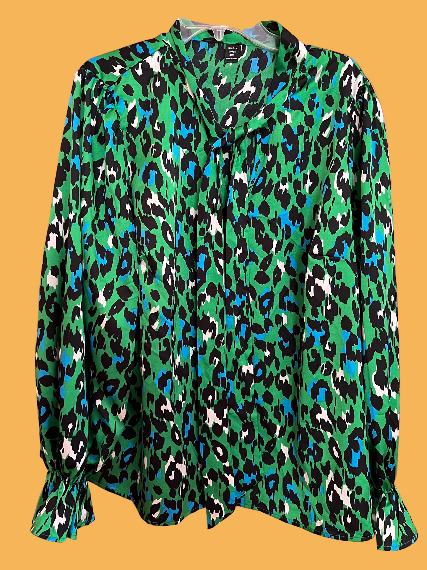 Green Cheetah Blouse