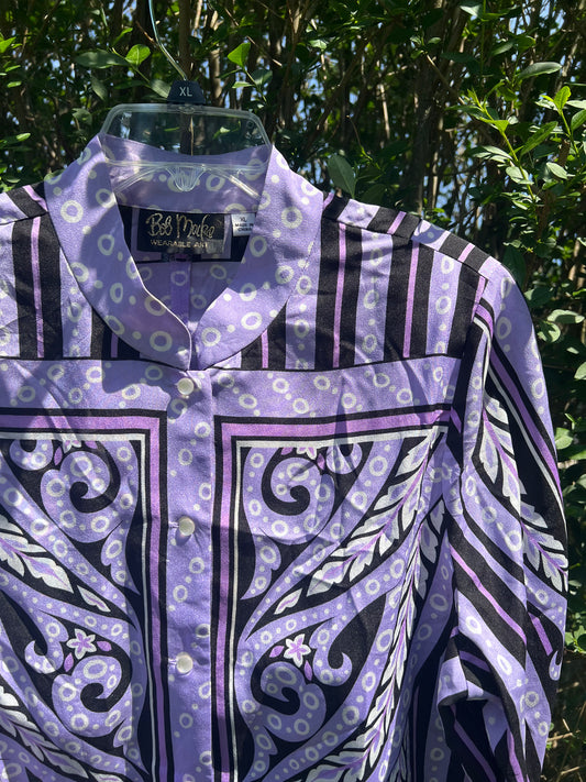 Vintage Bob Mackie Purple Cowboy Shirt