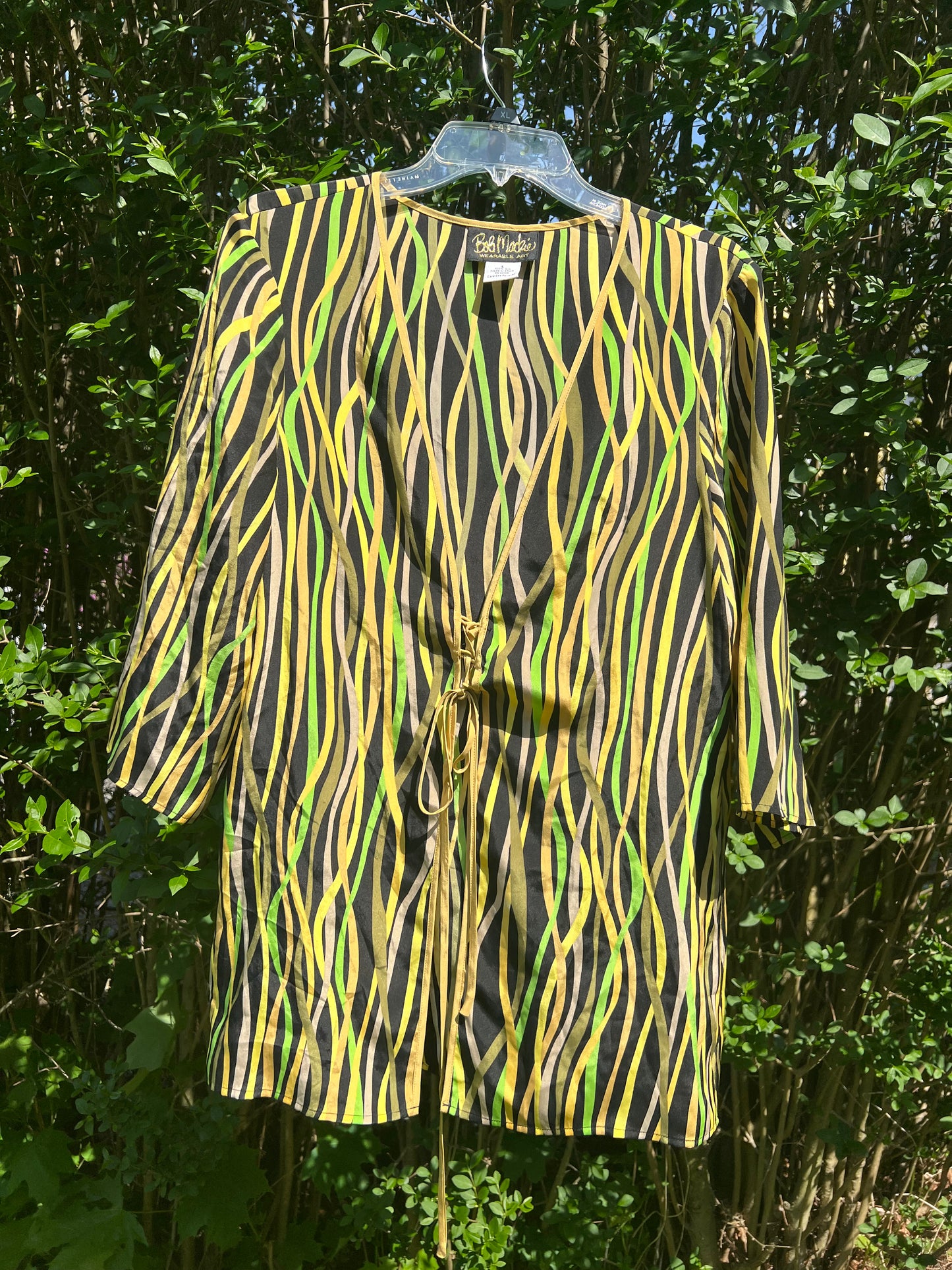 Vintage Bob Mackie Green Wavy Blouse