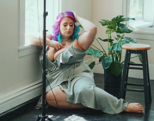 Eloquii Mint Wrap Dress With Ruffle Detail High Low