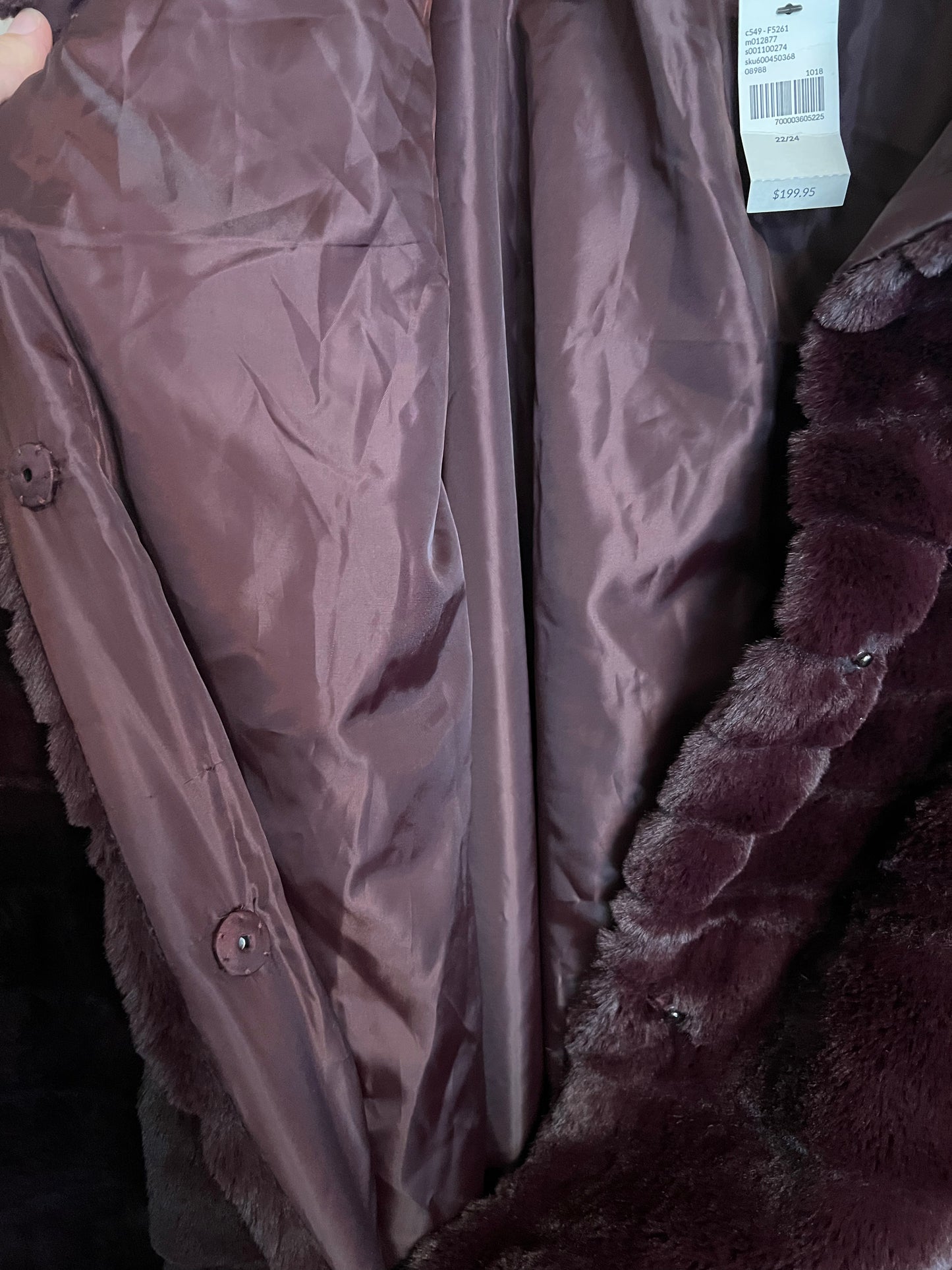 Lane Bryant Size 22/24 Purple Faux Fur Coat