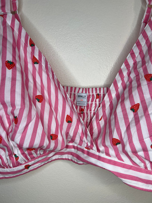 Old Navy Pink And White Strawberry Bralette/Shirt