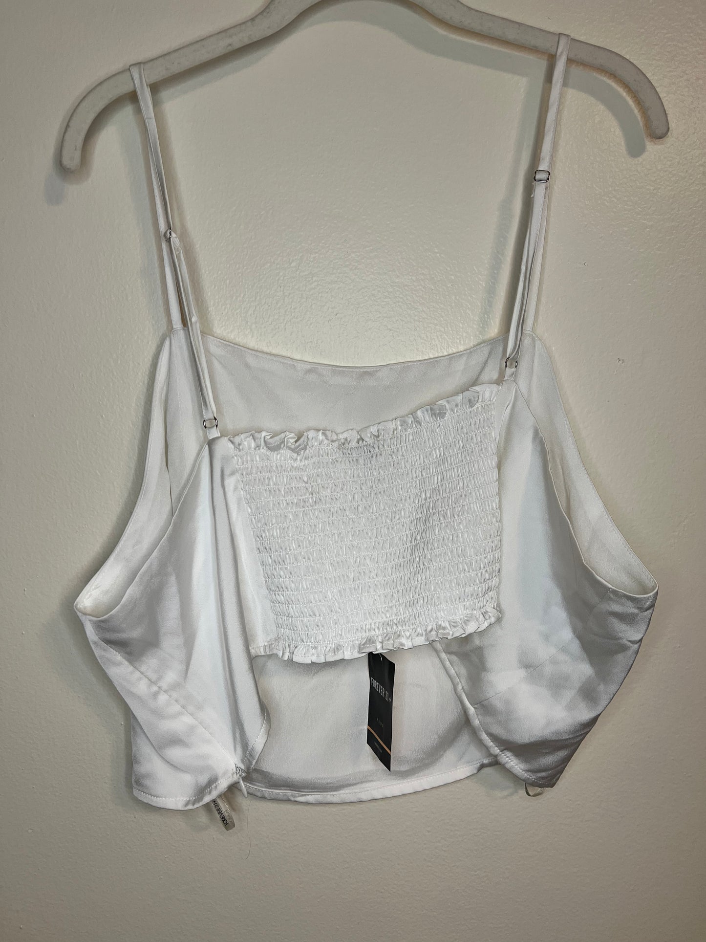 Forever21 White Cropped Tank Top Blouse