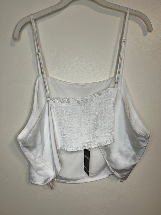 Forever21 White Cropped Tank Top Blouse