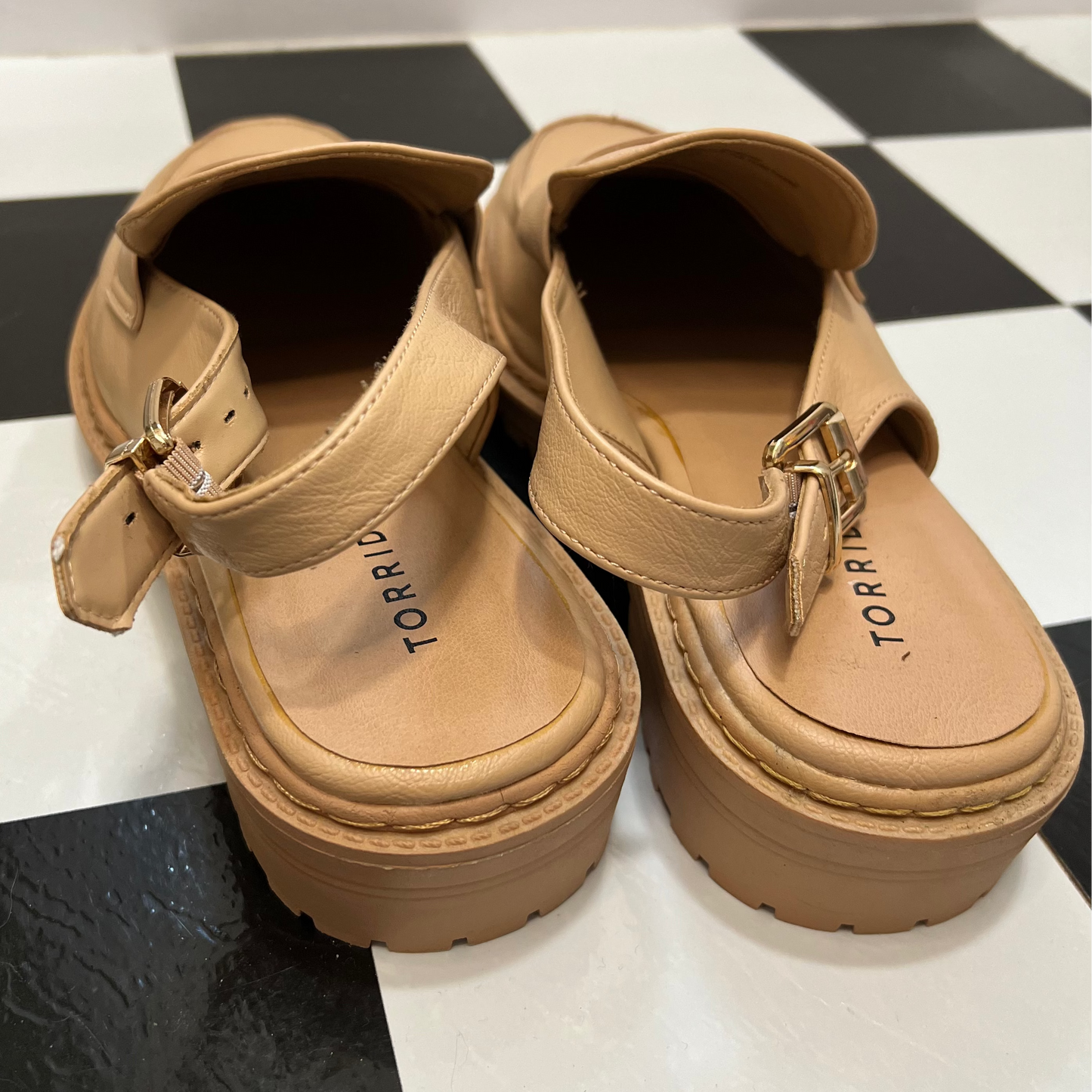 Torrid Tan Loafer Shoe W Gold Buckle Detail