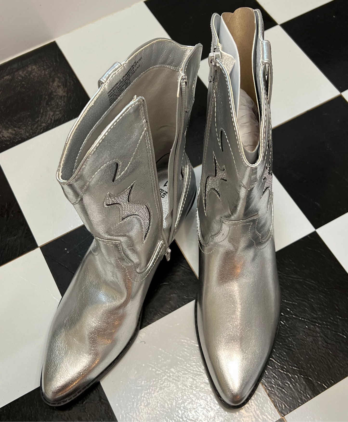 No Boundaries Silver Cowboy Boots