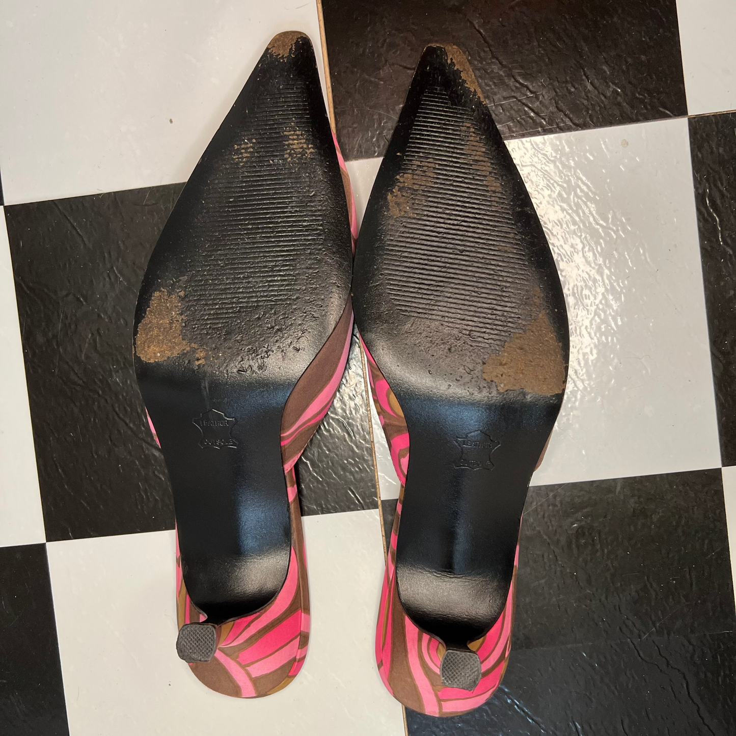 Impo Y2K Patterned Pointed Toe Kitten Heel