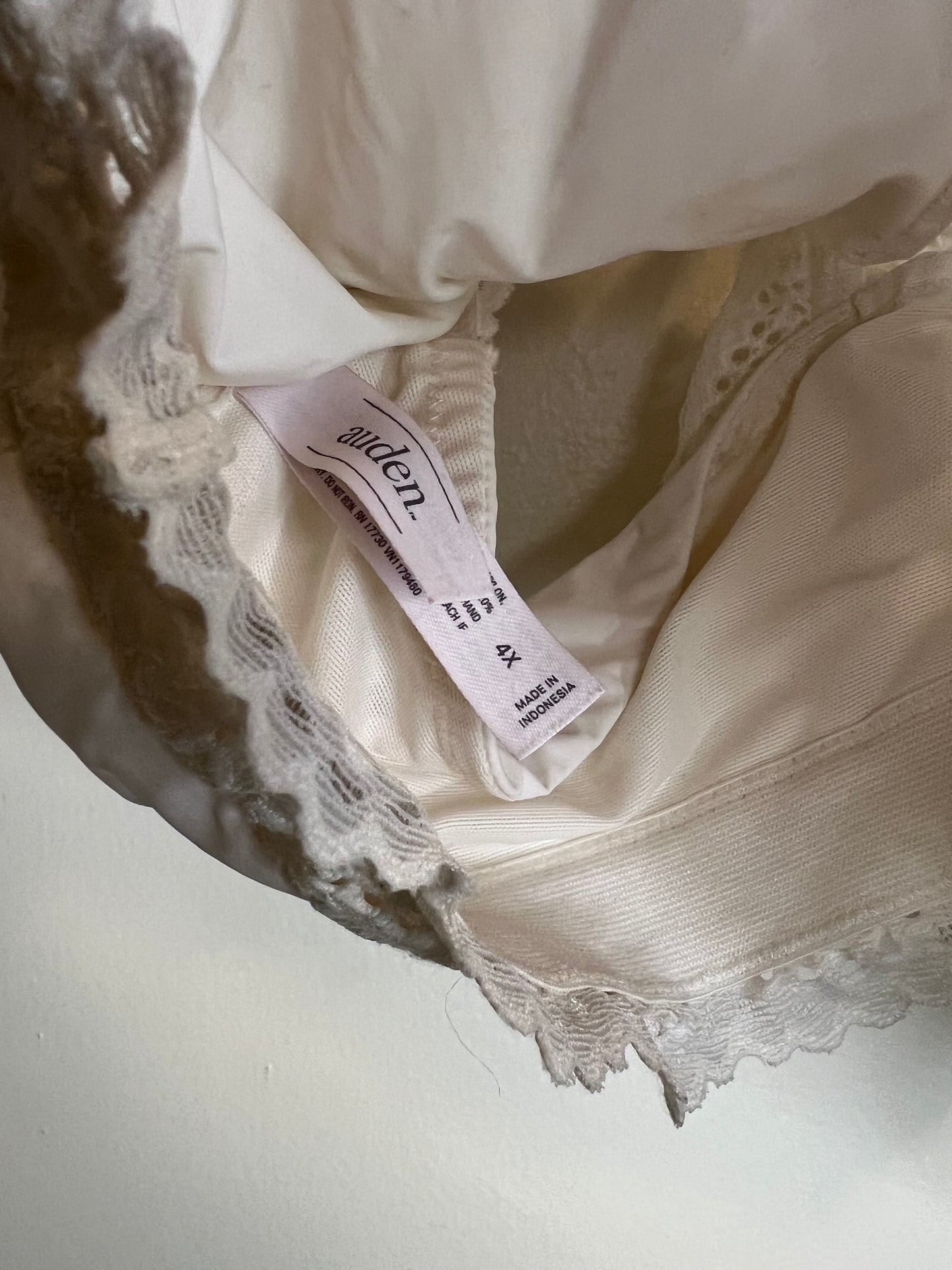 Auden (Target) White Lace Bralette with Razorback Wireless