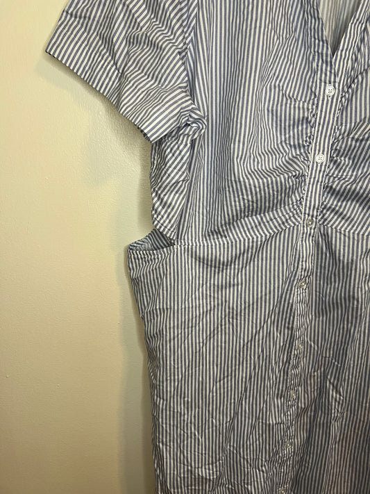 Old Navy Blue And White Striped Dress With Cutouts