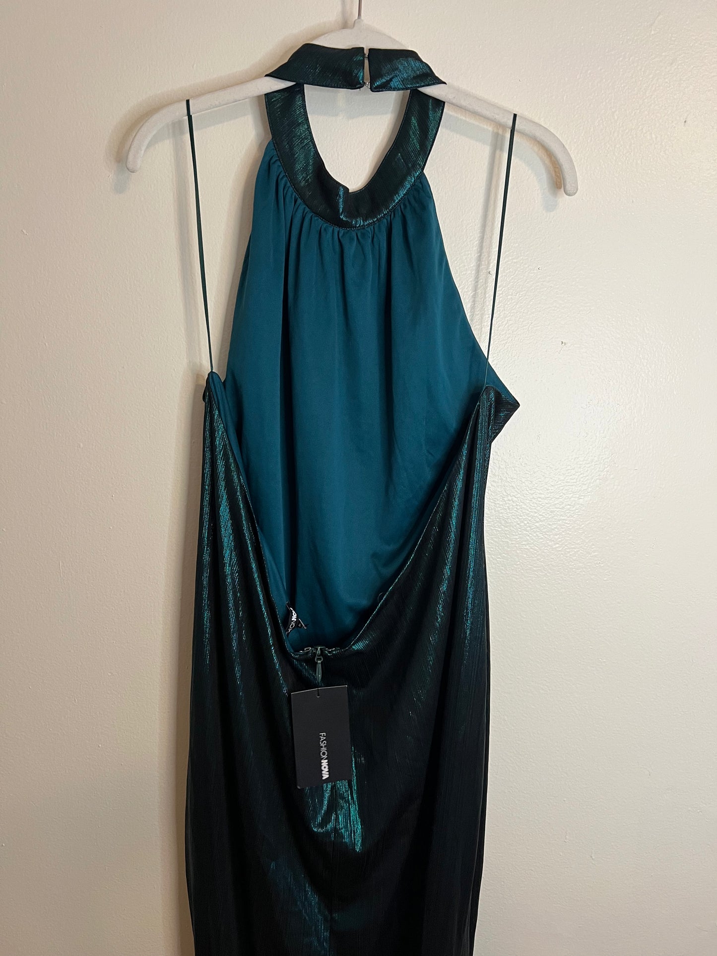 Fashion Nova Drinks All Night Green Dress Halter Neck