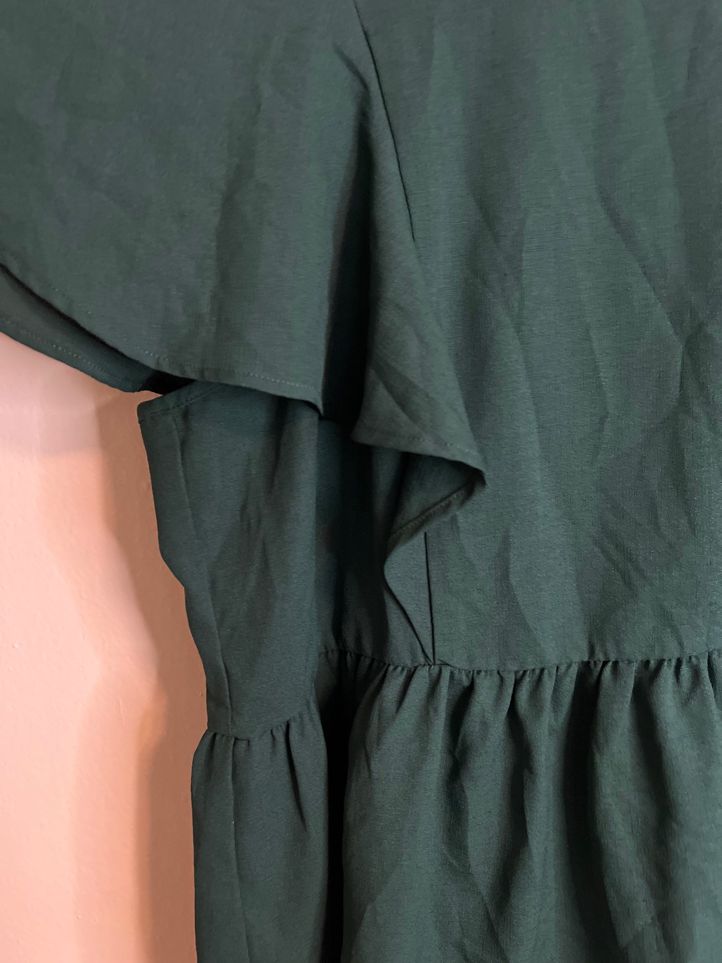 A Beautiful Soul Green Blouse Short Flutter Sleeve