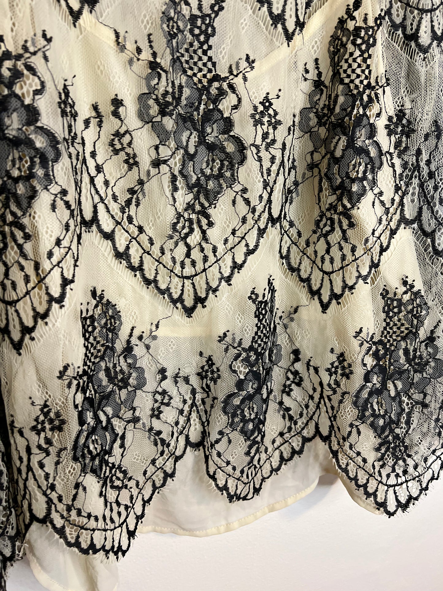 A Beautiful Soul Black And Beige Lace Blouse