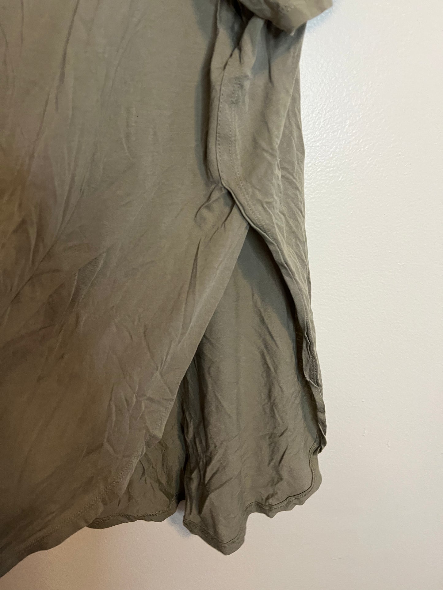 Ambiance Green T Shirt With Side Slits