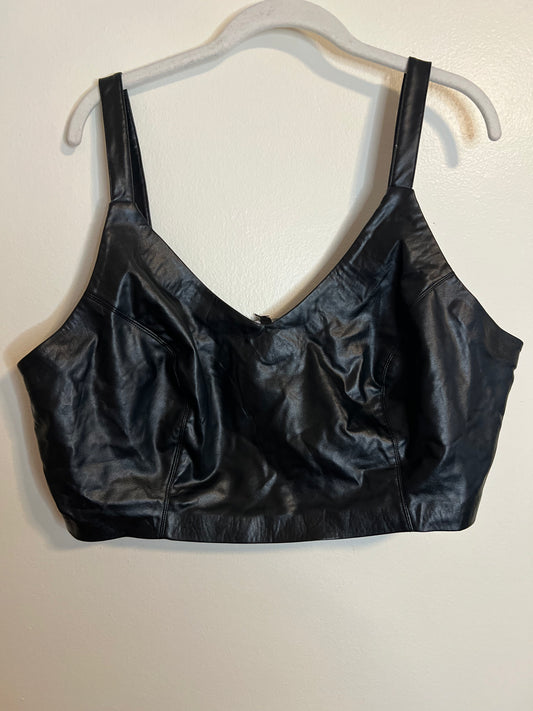 Eloquii Black Faux Leather Bralette