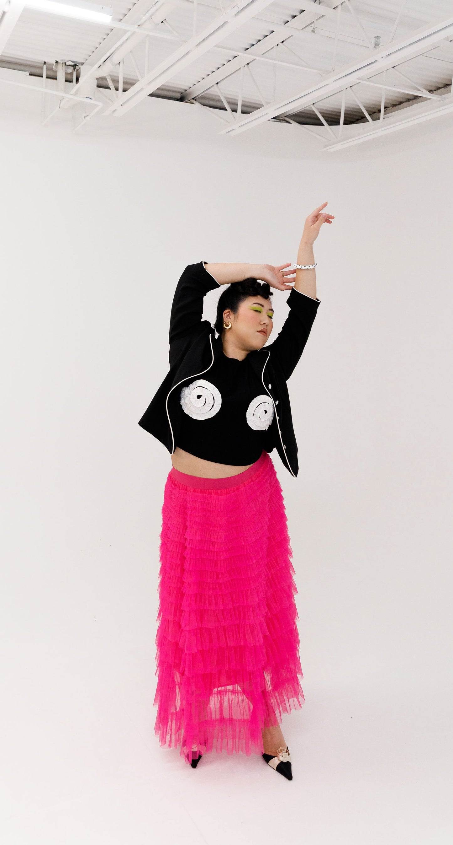 Pink Tulle Layered Skirt