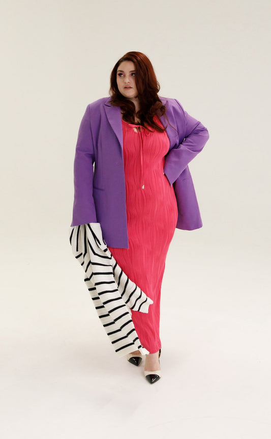 Pretty Garden Pink Textured Maxi Dress