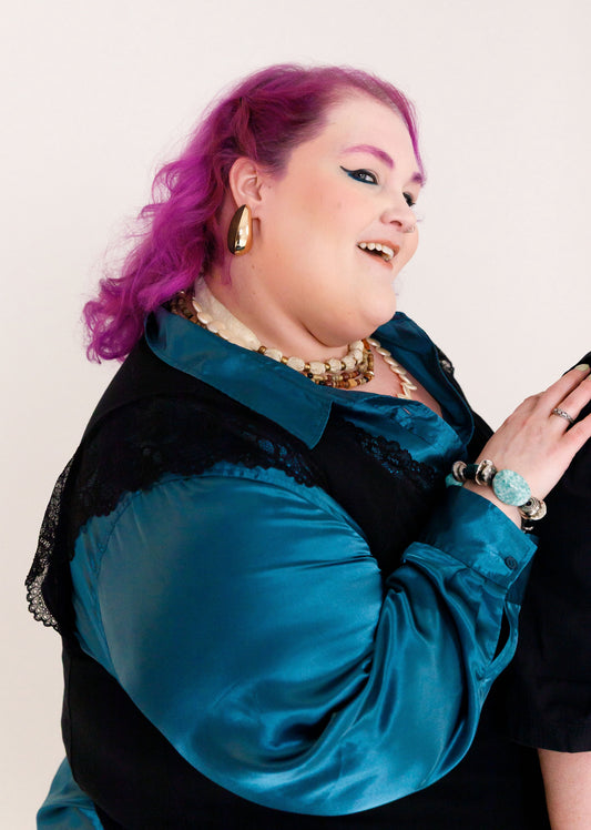 Vintage Only Necessities Blue Blouse