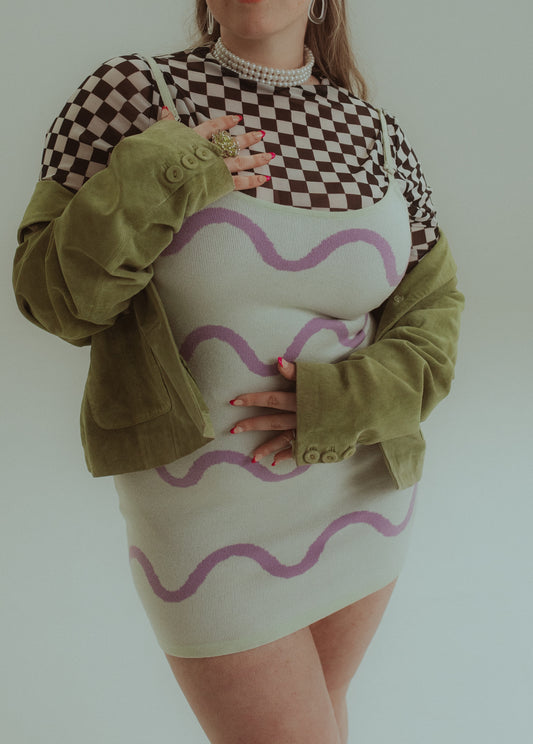 Blue blush Squiggle Mini Dress