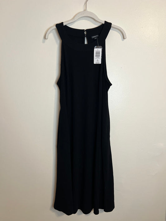 Torrid Scuba High Neck Pleated Mini Trapeze Dress Black