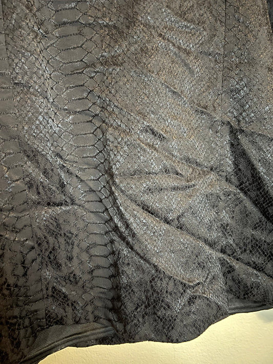Lane Bryant Black Mini Snakeskin Print Skirt