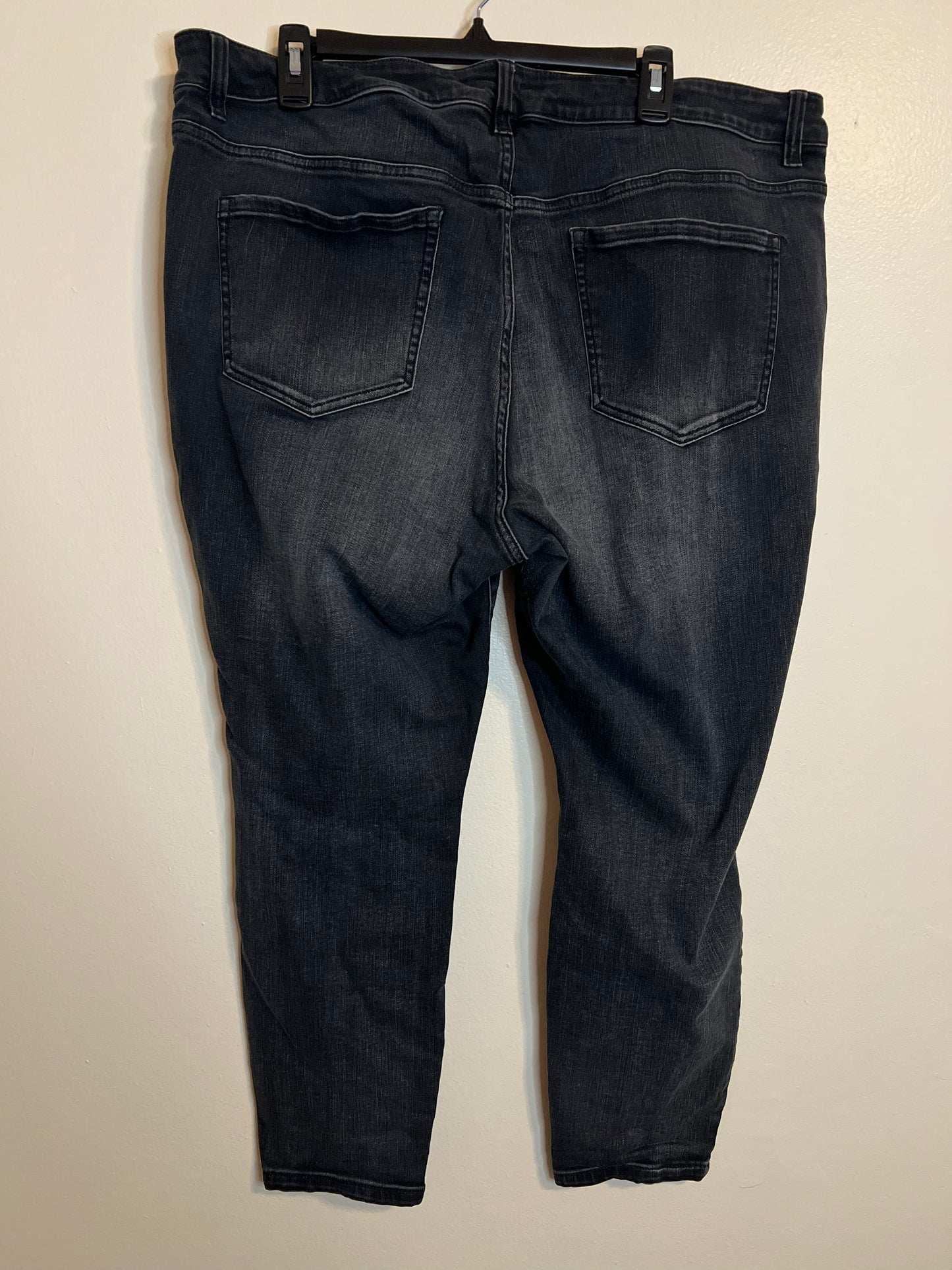 Lane Bryant Black Skinny Jeans With Ripped Knees