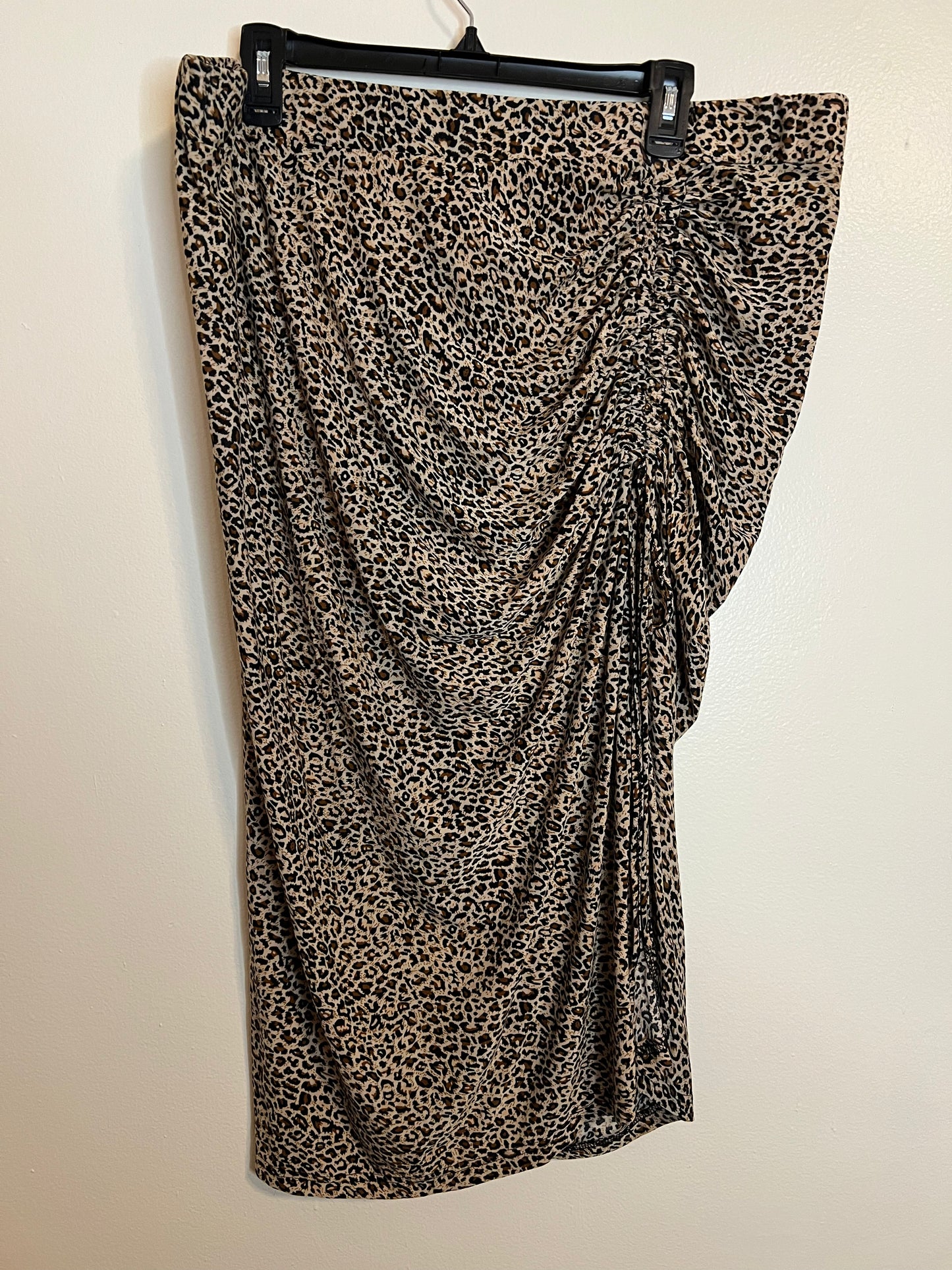 Cheetah Print Midi Skirt With Tie Detail